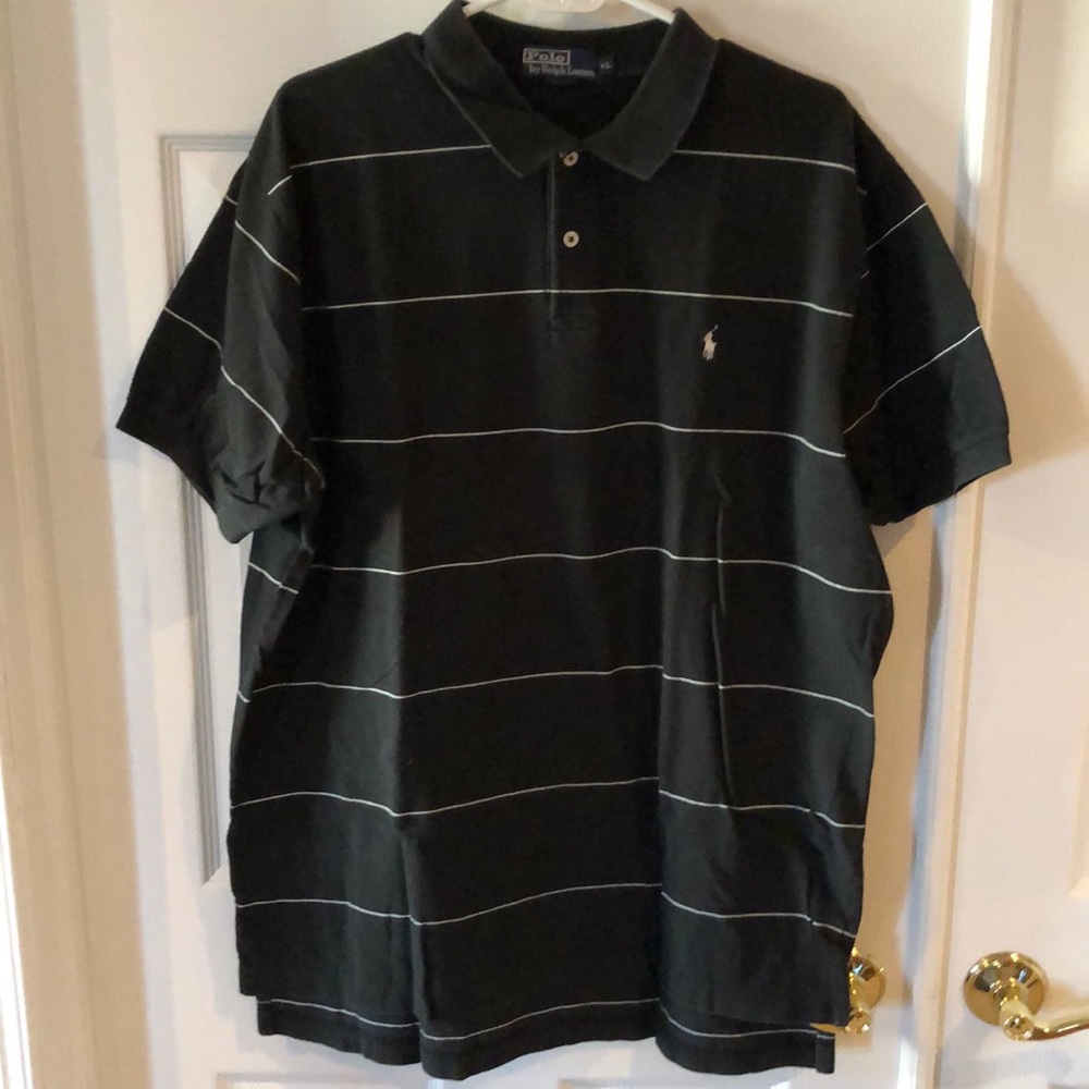 Polo by Ralph Lauren xl; black with white stripes
